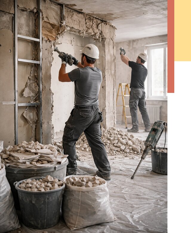 Демонтажные работы в щербинке от 2749 руб. — услуги и цена под ключ | ОТДЕЛОЧНИК-Щрб