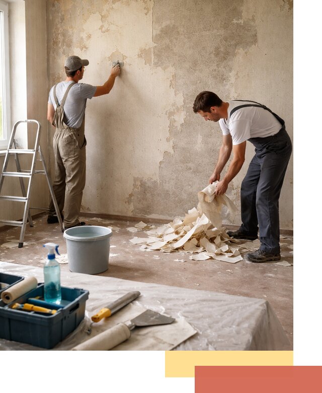 Снятие старых обоев в щербинке быстро и качественно