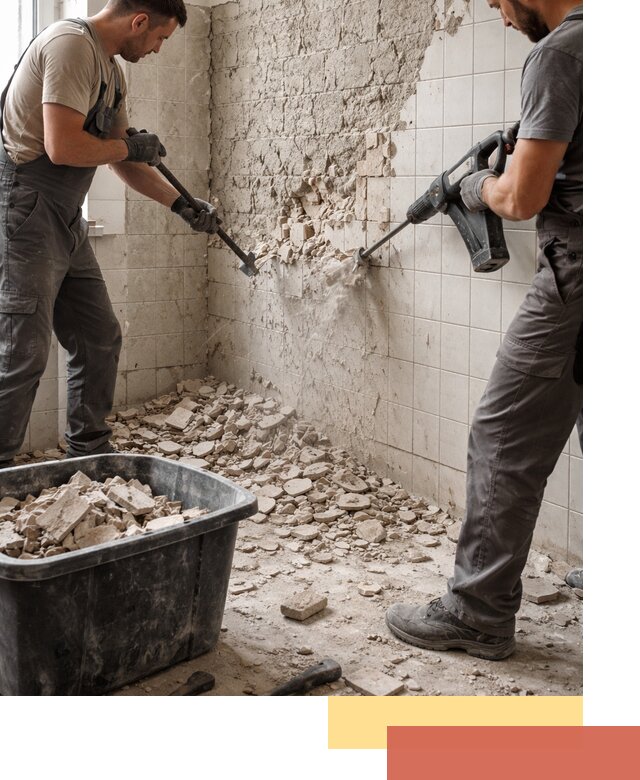 Демонтаж плитки со стен в щербинке быстро и аккуратно