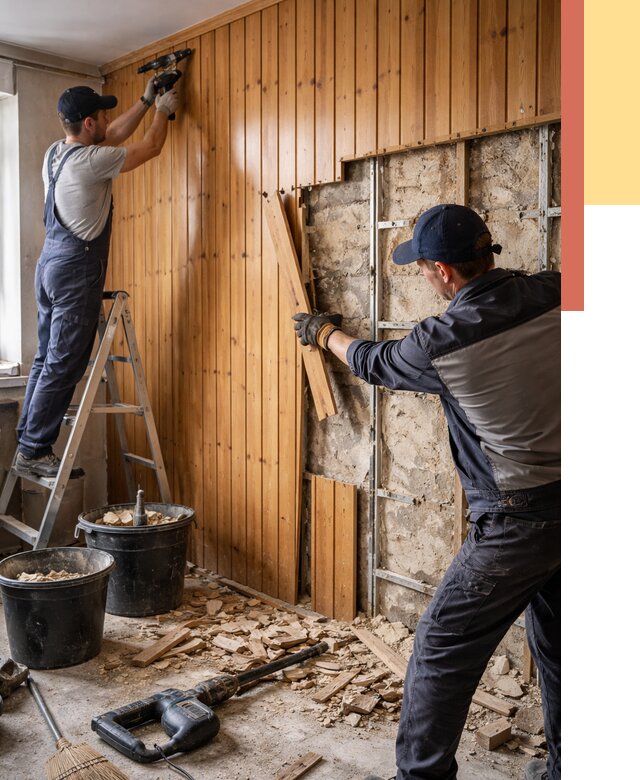 Демонтаж вагонки со стен в щербинке от 1476 руб. — снятие, удаление, срочно | ОТДЕЛОЧНИК-Щрб