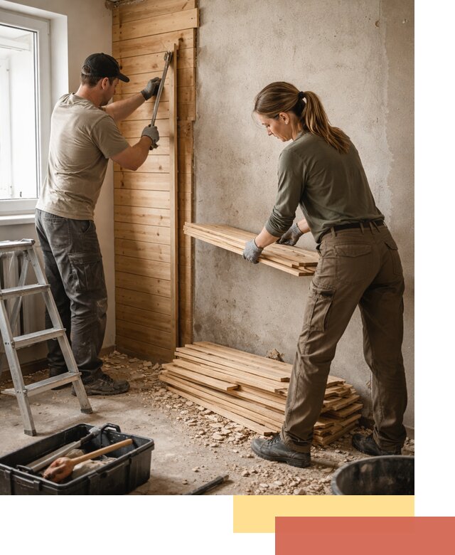 Демонтаж вагонки со стен в щербинке — профессиональный демонтаж