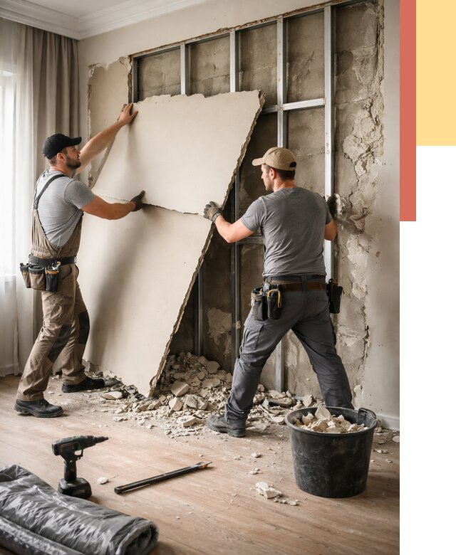 Демонтаж гипсокартона со стен в щербинке от 356 руб. — услуги демонтажа | ОТДЕЛОЧНИК-Щрб