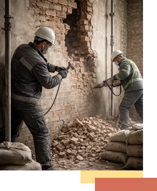 Демонтаж кирпичных стен в щербинке быстро и безопасно