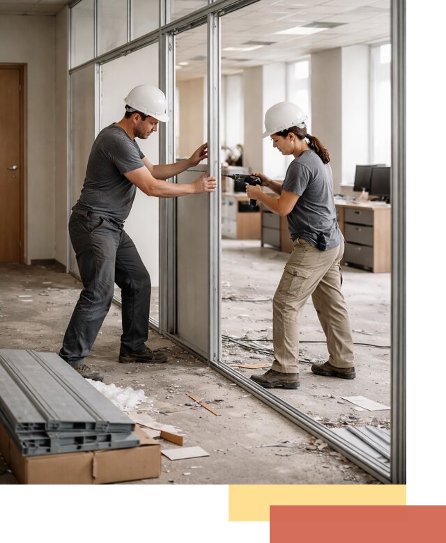 Демонтаж алюминиевых перегородок в щербинке быстро и аккуратно