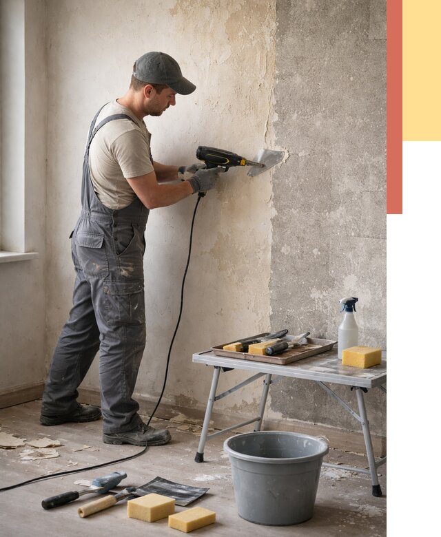 Очистка стен от клея в щербинке от 1884 руб. — снятие и удаление клея со стен | ОТДЕЛОЧНИК-Щрб