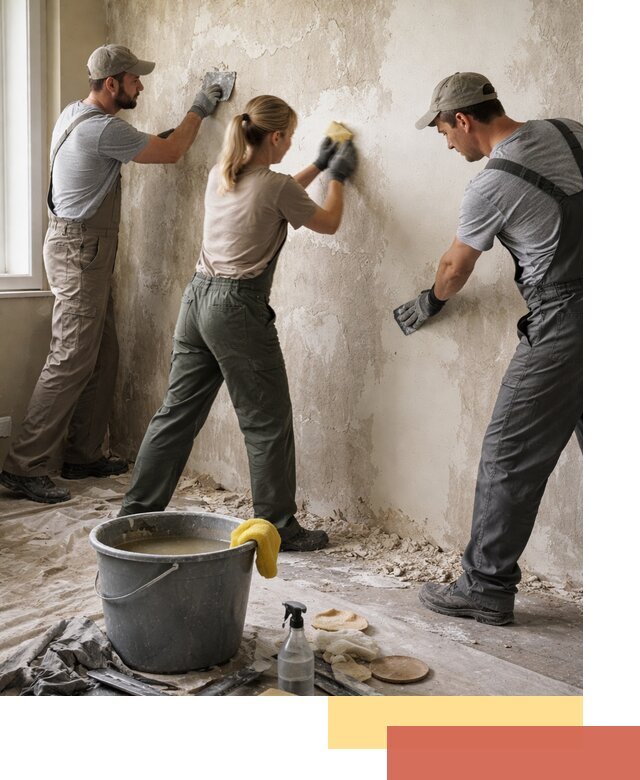 Очистка стен от клея и грунтовки в щербинке качественно и быстро