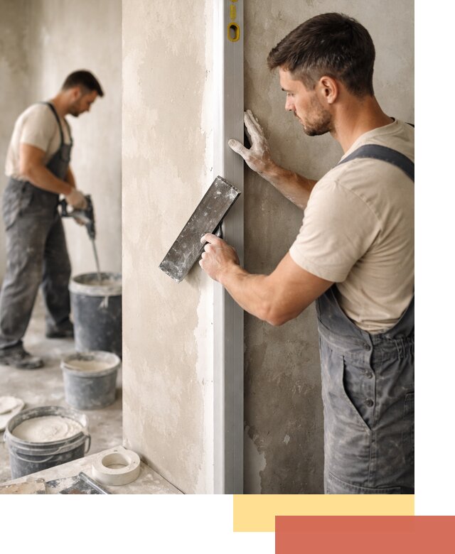 Выведение углов стен в щербинке: монтаж и оштукатуривание