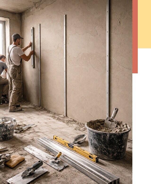 Штукатурка стен по маякам в щербинке от 5600 руб./м² — выравнивание под ключ | ОТДЕЛОЧНИК-Щрб