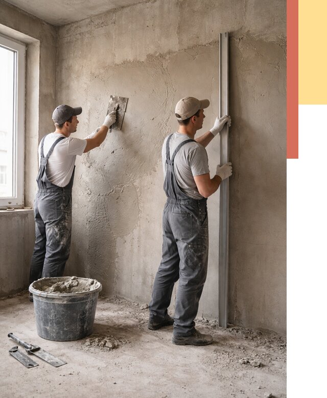 Штукатурка бетонных стен в щербинке от 4582 руб/м² — качественно и быстро | ОТДЕЛОЧНИК-Щрб