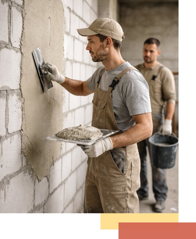 Штукатурка стен из газобетона в щербинке под ключ