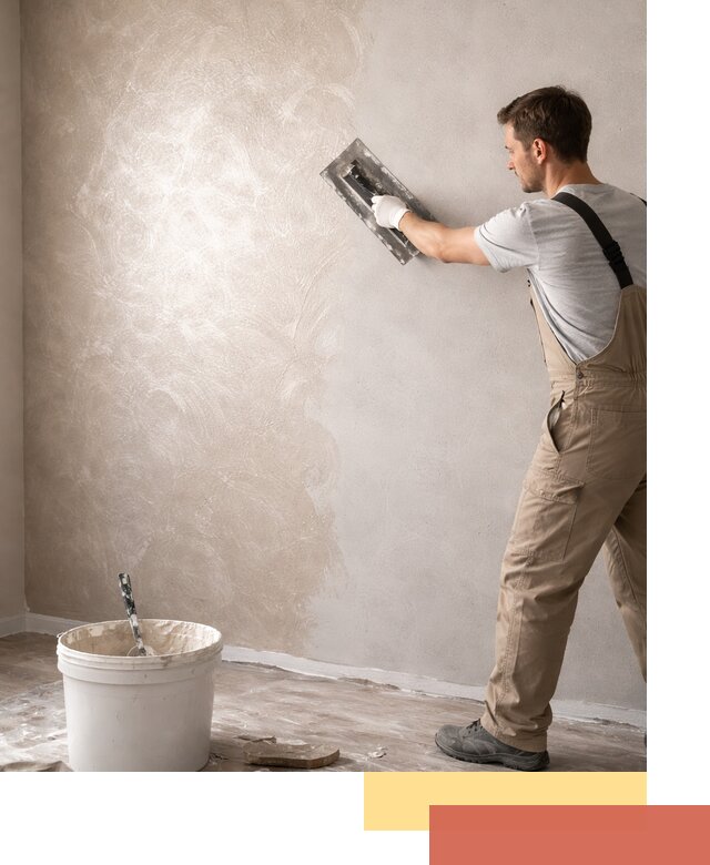 Декоративная штукатурка «Мокрый шелк» под ключ в щербинке