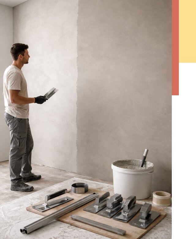 Нанесение микроцемента на стены в щербинке от 3258 руб./м2 под ключ | ОТДЕЛОЧНИК-Щрб