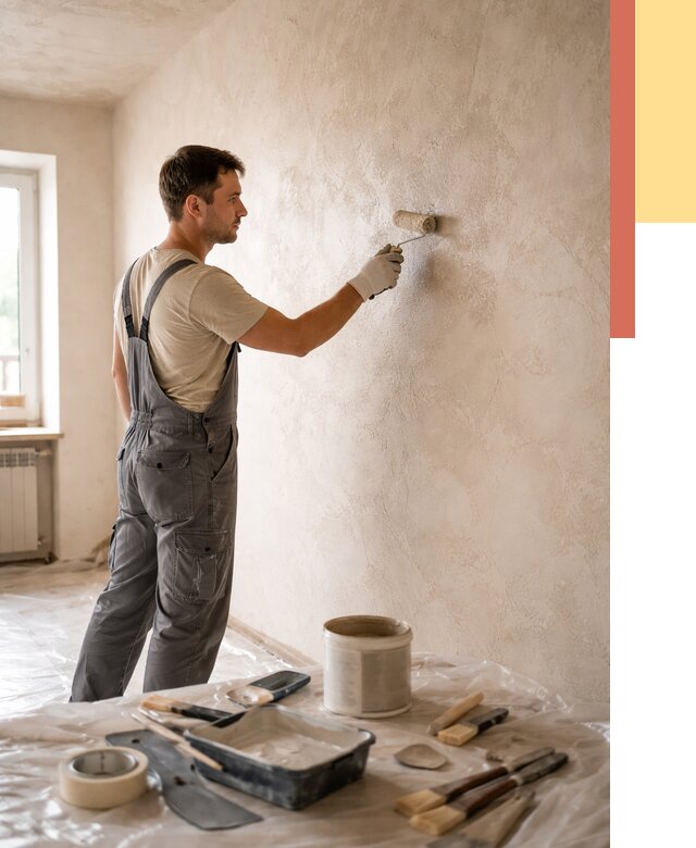 Нанесение лессирующей краски по декоративке в щербинке от 1782 руб. | ОТДЕЛОЧНИК-Щрб