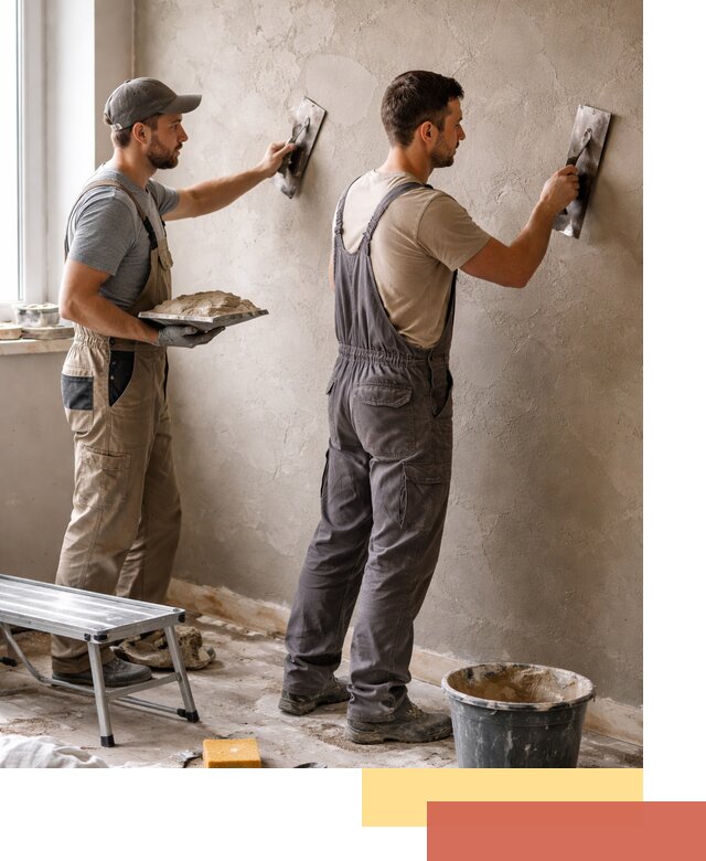 Ремонт декоративной штукатурки и восстановление фактуры в щербинке