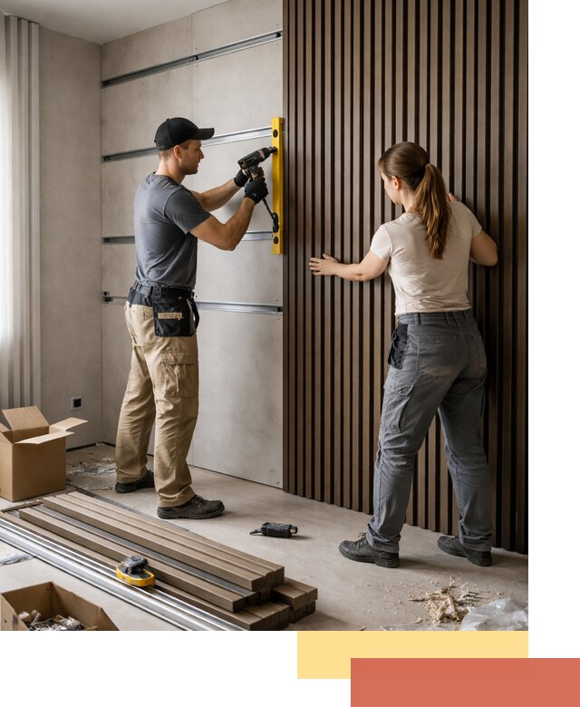 Монтаж реечных панелей на стены в щербинке