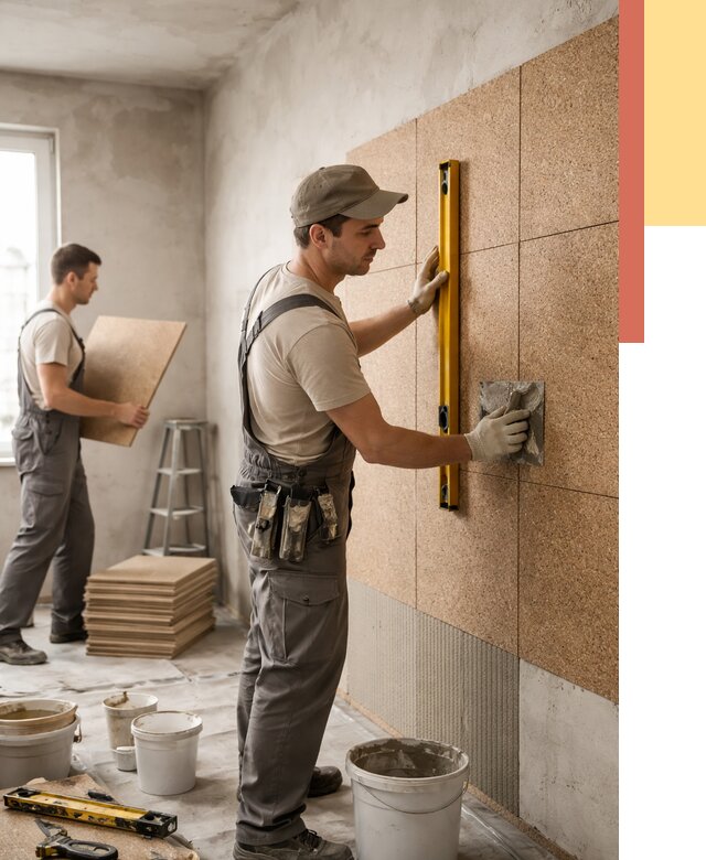 Монтаж пробковых панелей на стены в щербинке от 3564 руб. — ОТДЕЛОЧНИК-Щрб