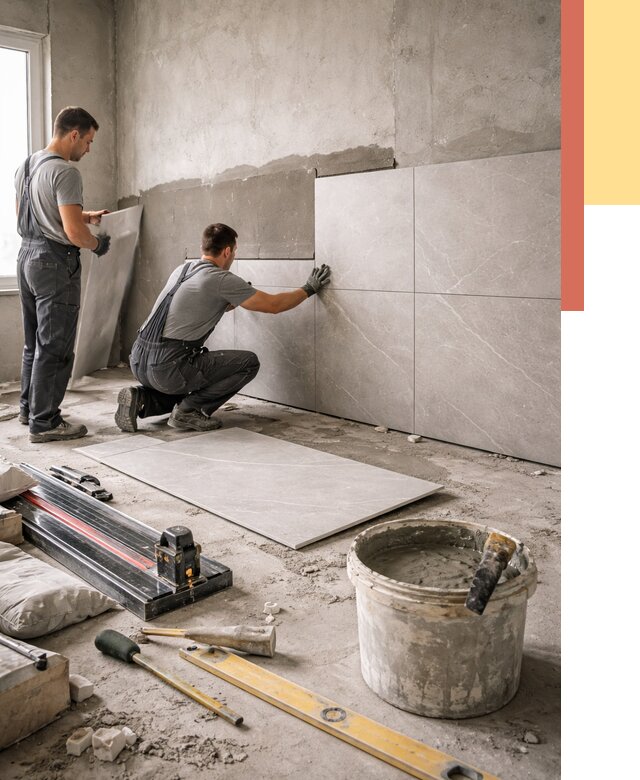 Облицовка стен керамогранитом в щербинке от 4276 руб./м² — услуги под ключ | ОТДЕЛОЧНИК-Щрб