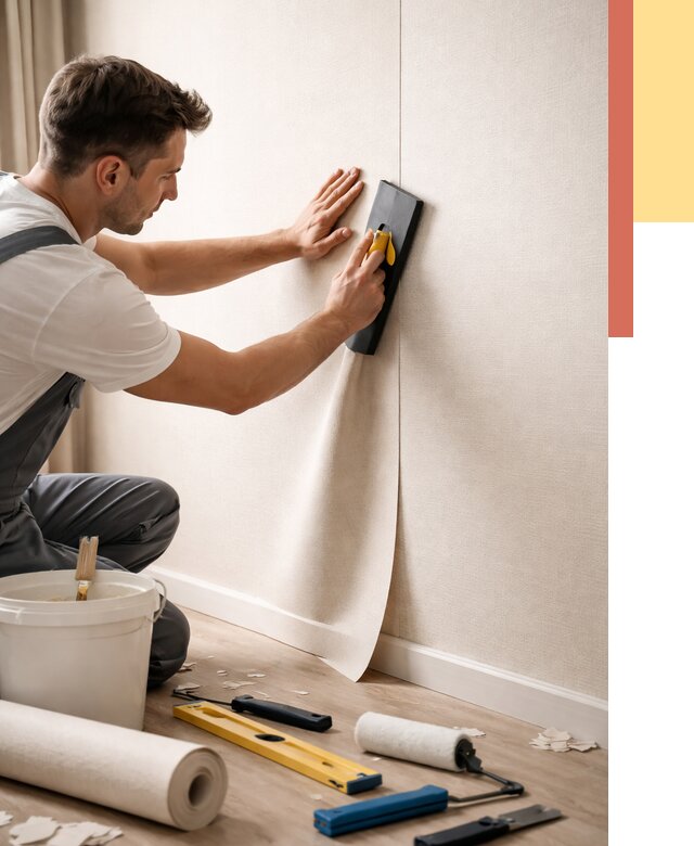 Поклейка виниловых обоев в щербинке от 4582 руб. | Быстро и недорого — ОТДЕЛОЧНИК-Щрб