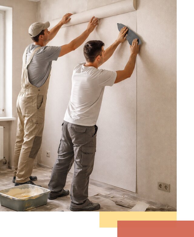 Поклейка виниловых обоев в щербинке профессионально и качественно