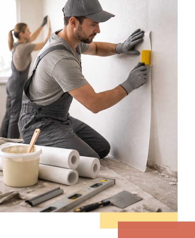 Поклейка стеклообоев профессионально в щербинке