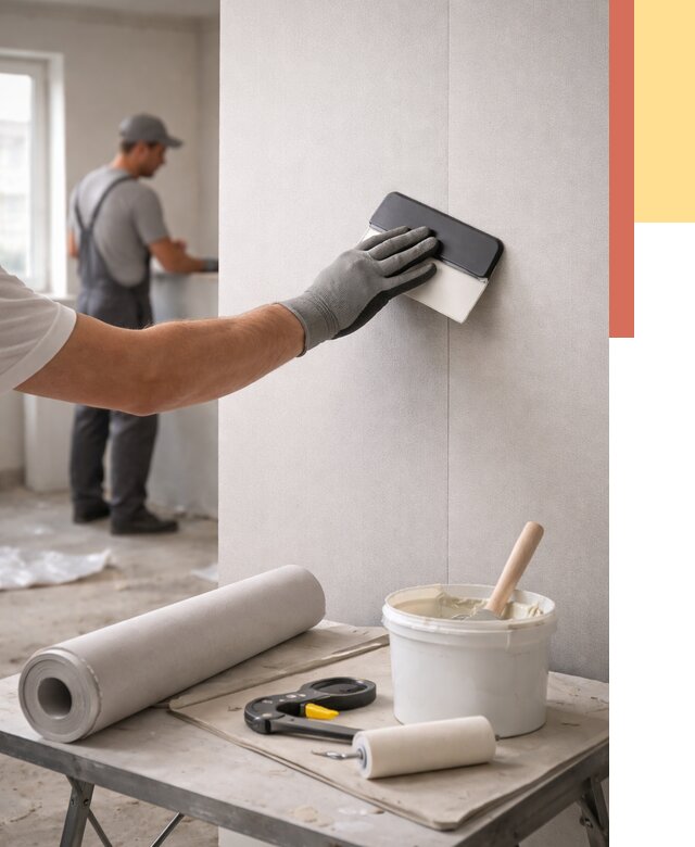 Поклейка обоев под покраску в щербинке от 3564 руб. за м2 | ОТДЕЛОЧНИК-Щрб