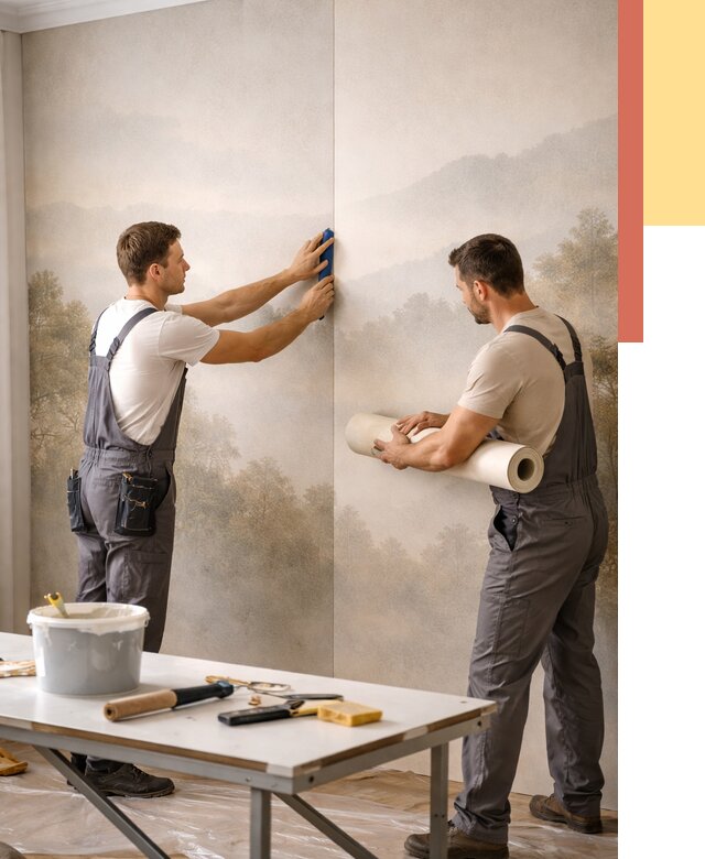 Поклейка фотообоев в щербинке от 8655 руб/м² — быстро и недорого | ОТДЕЛОЧНИК-Щрб