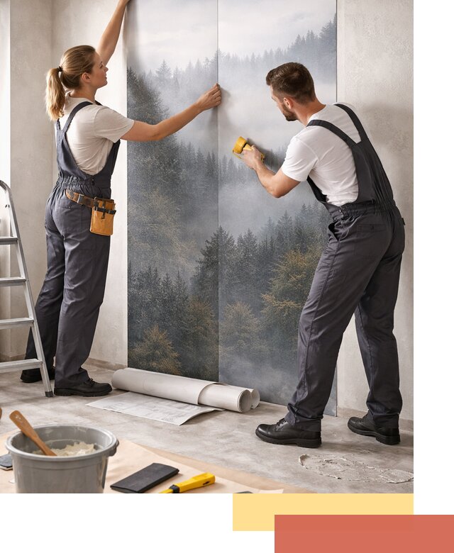 Поклейка фотообоев профессионально в щербинке под ключ