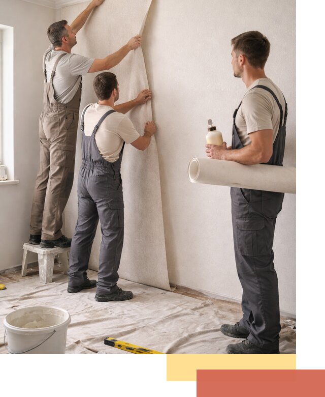 Оклейка стен обоями в щербинке — качественно и профессионально