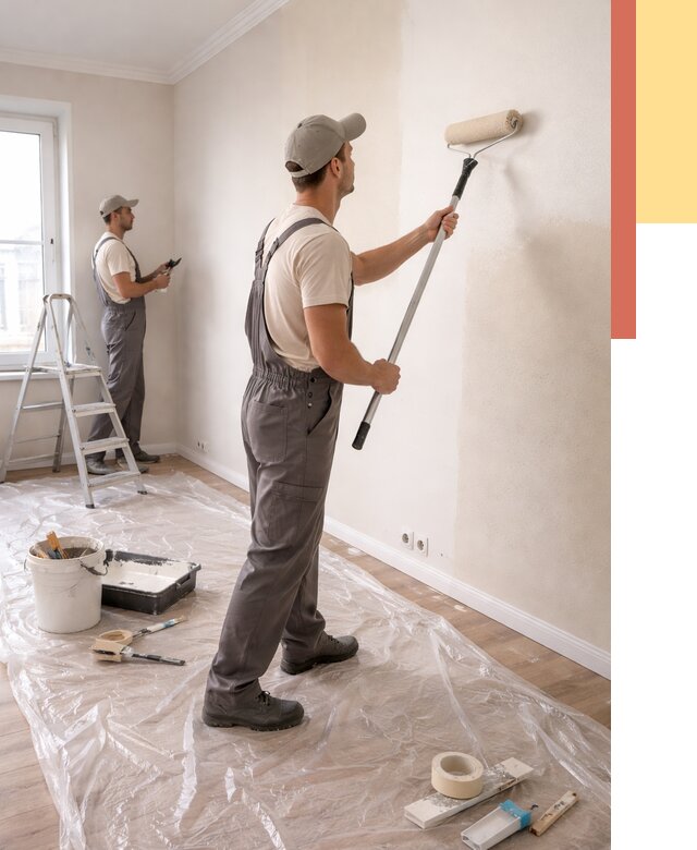 Покраска стен акриловой краской в щербинке от 3564 руб./м² — быстро и недорого | ОТДЕЛОЧНИК-Щрб