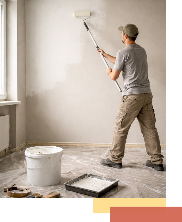 Покраска стен латексной краской в щербинке качественно и быстро