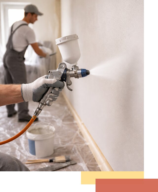 Покраска стен краскопультом в щербинке быстро и качественно