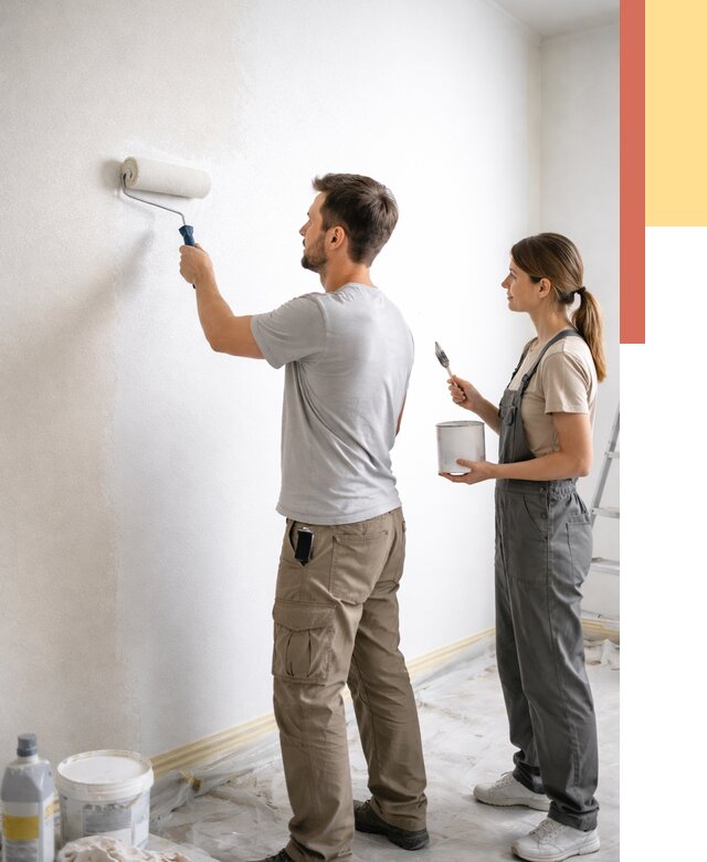 Окраска стен по стеклохолсту в щербинке от 4582 руб/м² под ключ | ОТДЕЛОЧНИК-Щрб