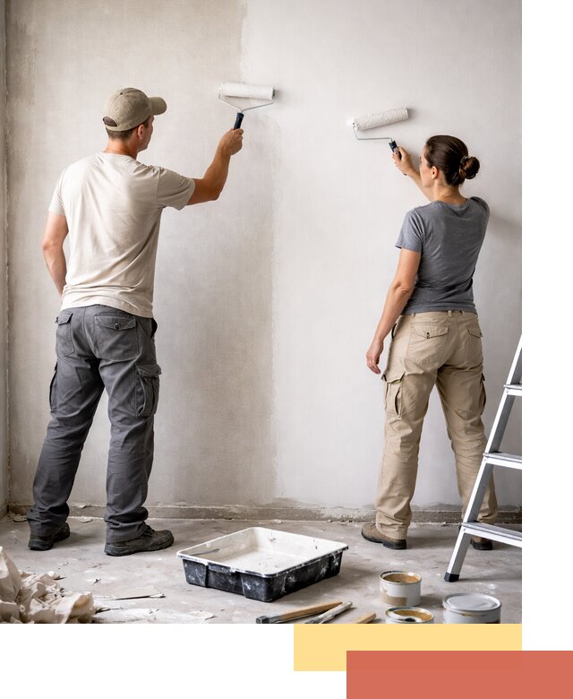 Окраска стен по стеклохолсту в щербинке качественно и долговечно