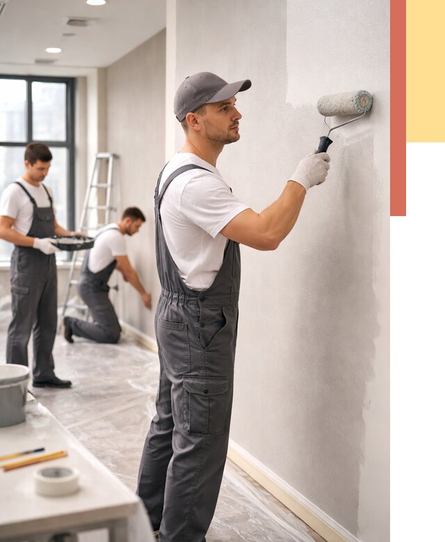 Покраска стен в офисе в щербинке от 8655 руб. — быстро и недорого | ОТДЕЛОЧНИК-Щрб