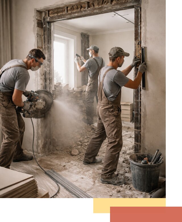 Расширение дверного проема под установку новой двери в щербинке