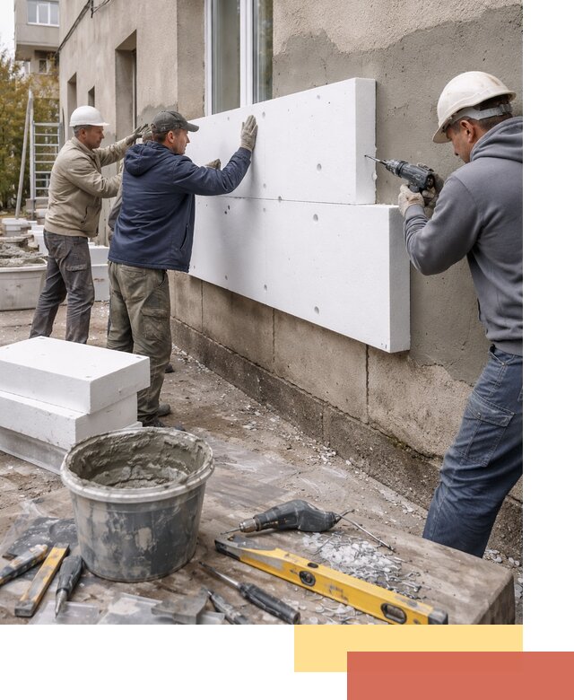 Утепление наружных стен пенопластом в щербинке