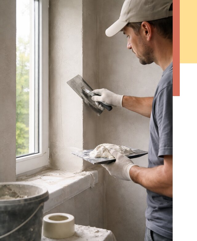 Штукатурка откосов в щербинке от 4582 руб/м² — услуги и выравнивание под ключ | ОТДЕЛОЧНИК-Щрб