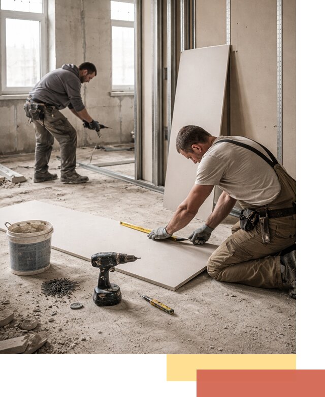 Кладка перегородок из ПГП под ключ в щербинке