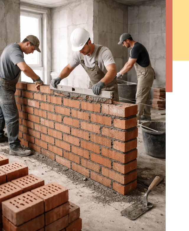 Кладка перегородок из кирпича в щербинке от 3564 руб. за м² | ОТДЕЛОЧНИК-Щрб