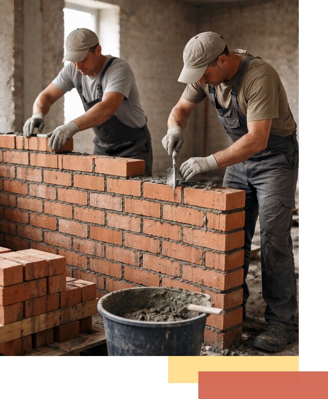 Кладка кирпичных перегородок под ключ в щербинке