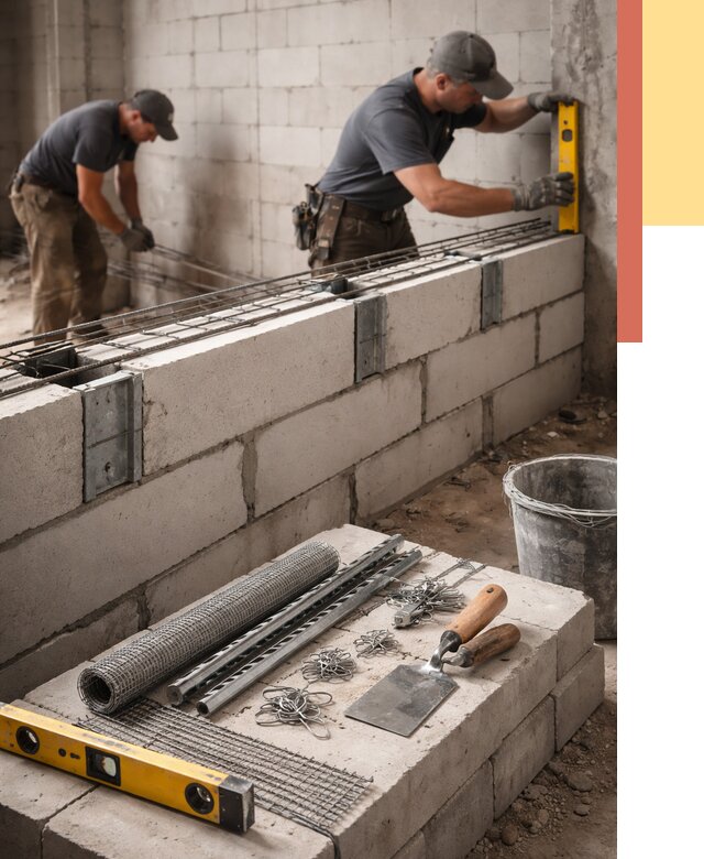 Армирование кладки перегородок в щербинке от 764 руб. под ключ | ОТДЕЛОЧНИК-Щрб
