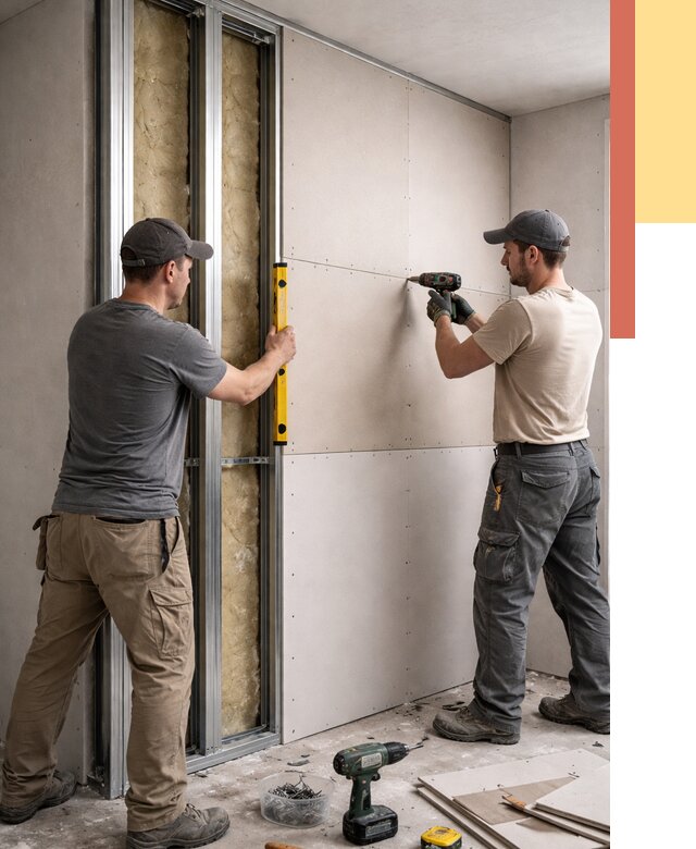 Монтаж двухслойной перегородки из гипсокартона в щербинке от 1476 руб. | ОТДЕЛОЧНИК-Щрб