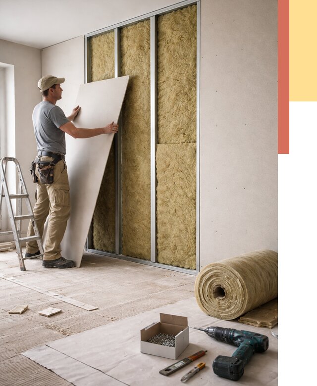 Перегородка из гипсокартона с шумоизоляцией в щербинке от 3177 руб. | ОТДЕЛОЧНИК-Щрб