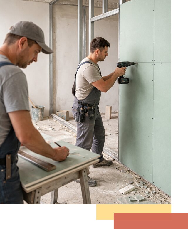 Перегородки из влагостойкого гипсокартона под ключ в щербинке