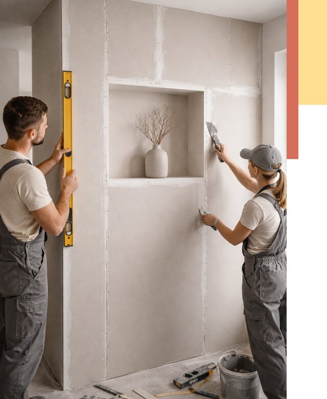 Перегородка из гипсокартона с нишей в щербинке от 3309 руб. под ключ | ОТДЕЛОЧНИК-Щрб