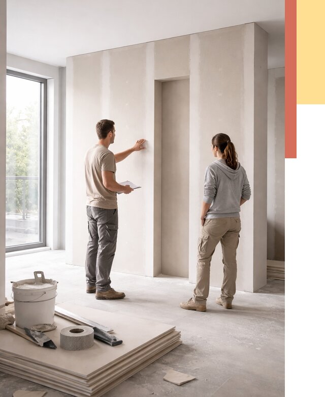 Зонирующая перегородка из гипсокартона в щербинке от 2851 руб. под ключ | ОТДЕЛОЧНИК-Щрб