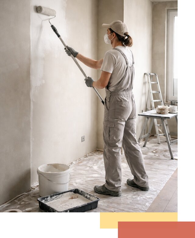 Покраска перегородок из гипсокартона в щербинке качественно и недорого