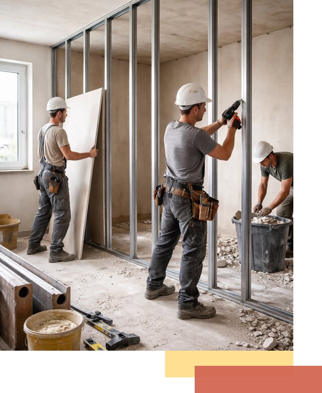 Перенос гипсокартонной перегородки в щербинке профессионально и быстро