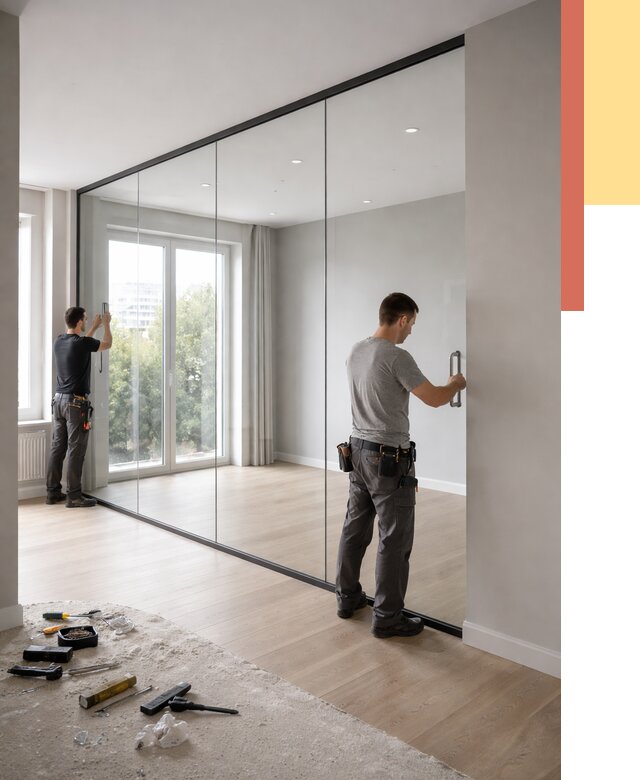 Изготовление стеклянных перегородок в щербинке от 12575 руб. под ключ | ОТДЕЛОЧНИК-Щрб