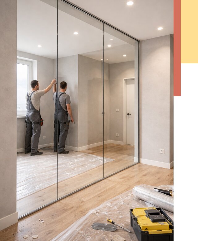 Безрамные стеклянные перегородки в щербинке — монтаж от 9673 руб. | ОТДЕЛОЧНИК-Щрб